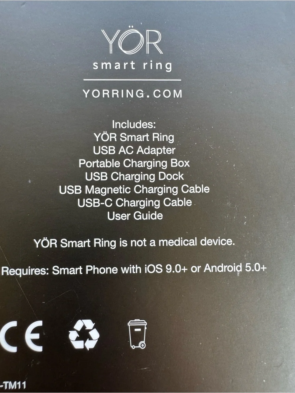 Smart Ring Gun Metal-Size 10